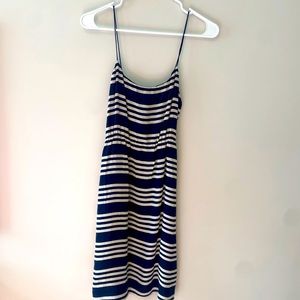 J. CREW Navy Blue Striped Dress